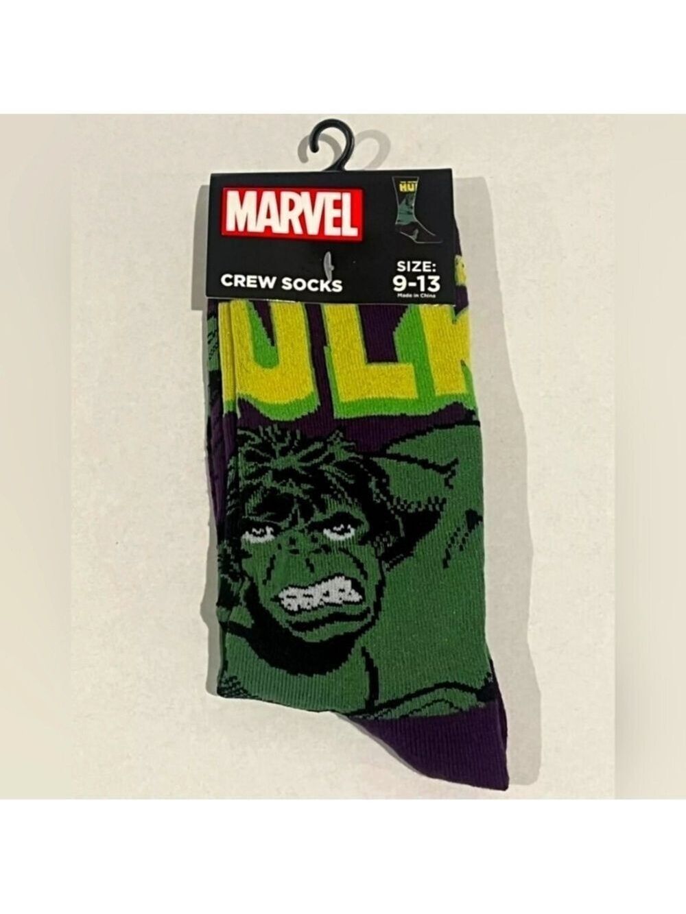 4/$25 Marvel Hulk Crew Socks  Green and Purple New